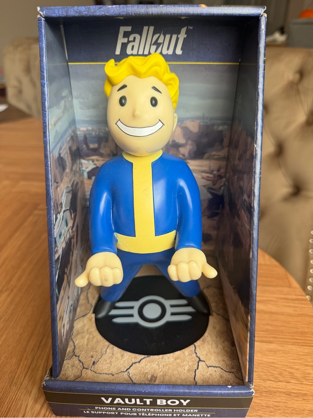 Vault Boy Phone and Controller Holder - Blue & Yellow -